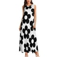 Black and White Flower Blossoms Long Dress wedding guest dress 2024