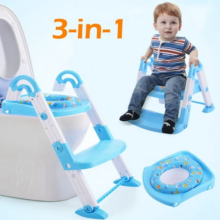 Costway 3 In 1 Baby Potty Training Toilet Chair Seat Step Ladder Costway 3 In 1 Baby Potty Training Toilet Chair Seat Step Ladder Trainer Toddler Blue