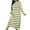 Mint Green, variant on Women's Long Nightgown Nighties Stripes Nightdress Nightshirts Long Sleeve Soft Cotton Sleep Dress Home Wear Pajamas Army Green L