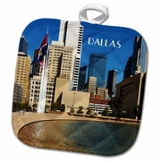 3dRose Downtown Dallas Texas - Pot Holder, 8 by 8-inch