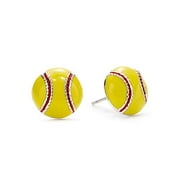 GIMMEDAT Softball Enamel Stud Charm Earrings Jewelry Girls Women Player Mom Fan Gift