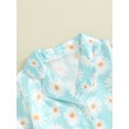thumbnail image 6 of JYYYBF Boys and Girls Satin Pajama Set, Short Sleeve Button Down Daisy Print Tops + Elastic Waist Shorts Toddler Kids Lounge Outfit, 6 of 6