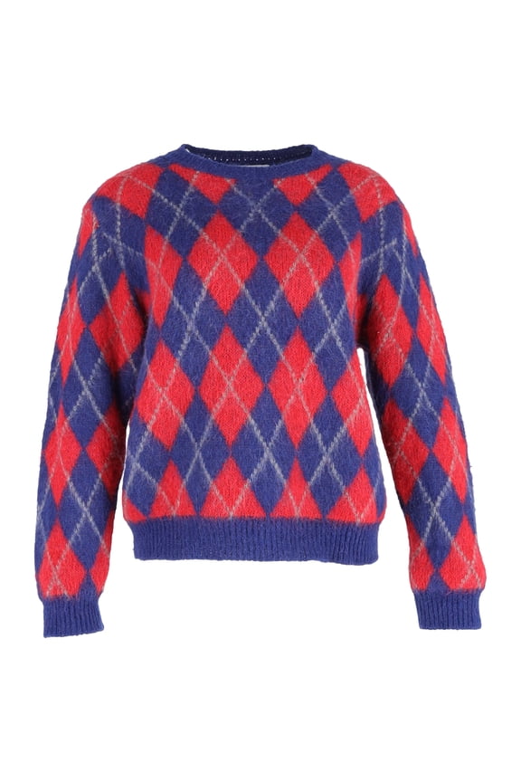 Pre-Owned Sandro Jona Argyle Sweater in Multicolor Acrylic