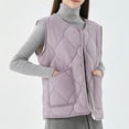 thumbnail image 5 of qolati Womens Quilted Puffer Vest Button Down Sleeveless Jackets Lightweight Padded Gilet Outerwear 2024 Fashion Warm Winter Coats With Pockets, 5 of 6