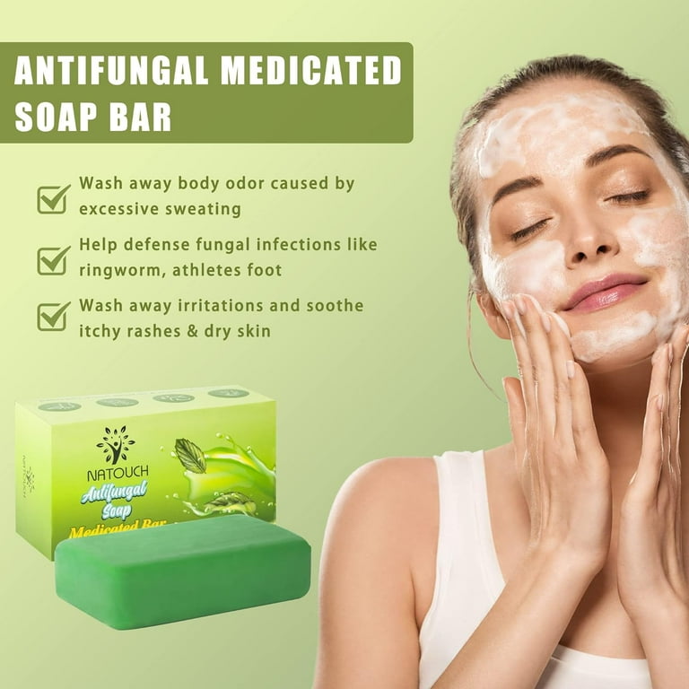 Natouch Antifungal Medicated Soap Bar, Athletes Foot, Jock Itch, Ringworm, Yeast  Infection Treatment, 4oz - Walmart.com
