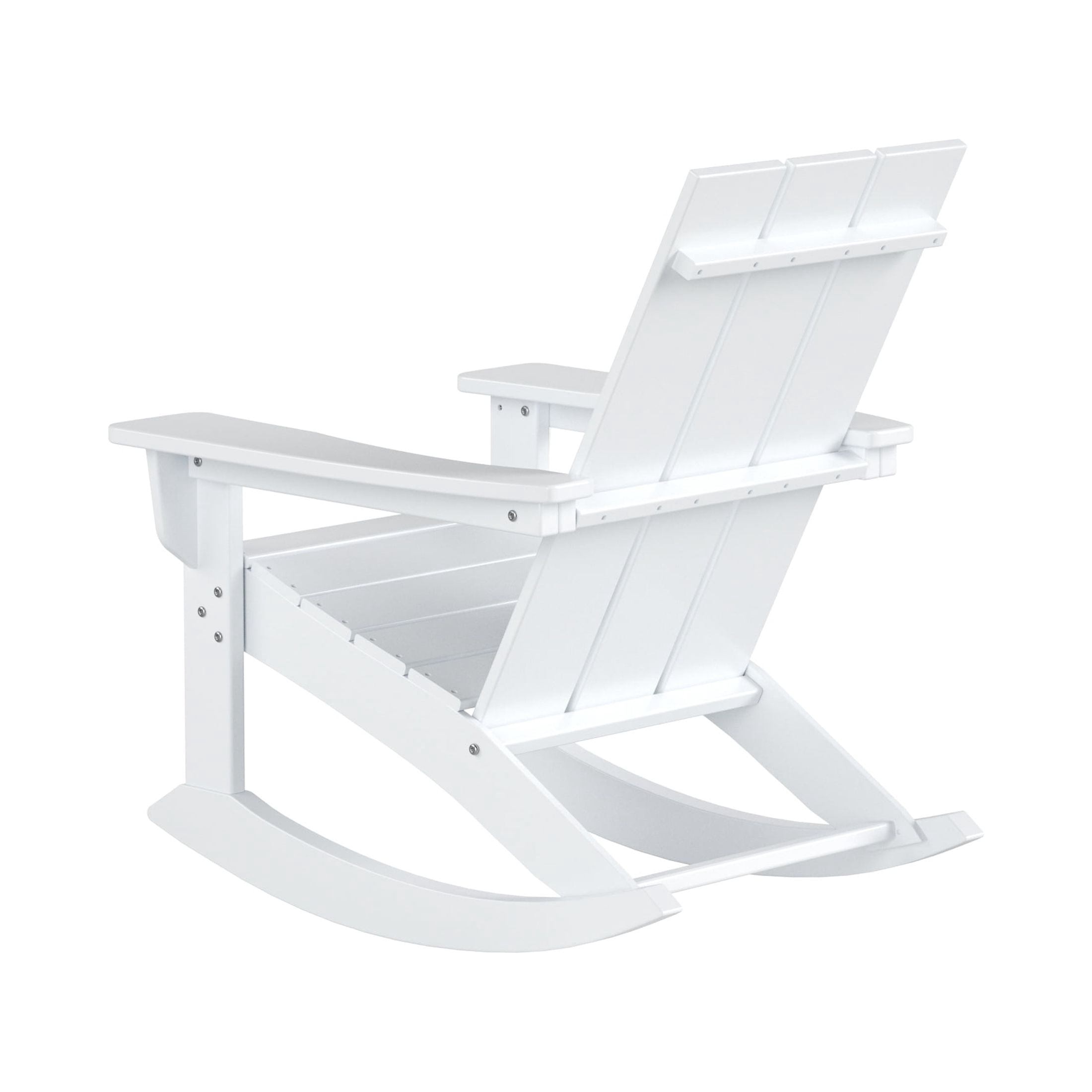 GARDEN Set of 2 Modern Plastic Outdoor Rocking Chairs for Patio Porch, White