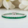 thumbnail image 2 of Emerald Tennis Bracelet for woman 925 Silver Handmade Link Jewelry, Green Gemstone Cuff Bracelet, May Gemstone Bracelet, Dainty Gift for Her, 2 of 7