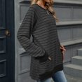 thumbnail image 6 of AherBiu Long Sleeve Tops for Women Striped Crewneck Fall Casual Loose Pullover T Shirts with Pockets, 6 of 7