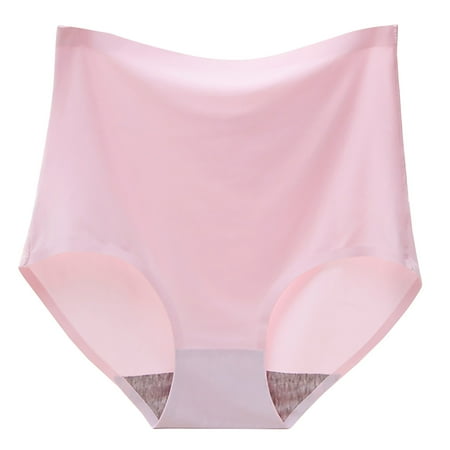 XIEULQP Women Panties Women s High Waist Nylon Silk Underwear Women s Seamless Cotton Crotch Belly Summer Ultra Thin Breathable Underwear Womens Panties Pink 3XL