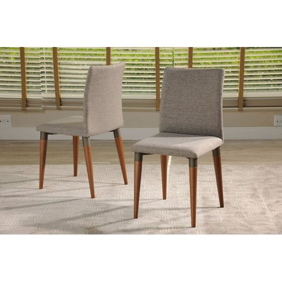 Manhattan Comfort Charles 2-Piece Dining Chair in Grey