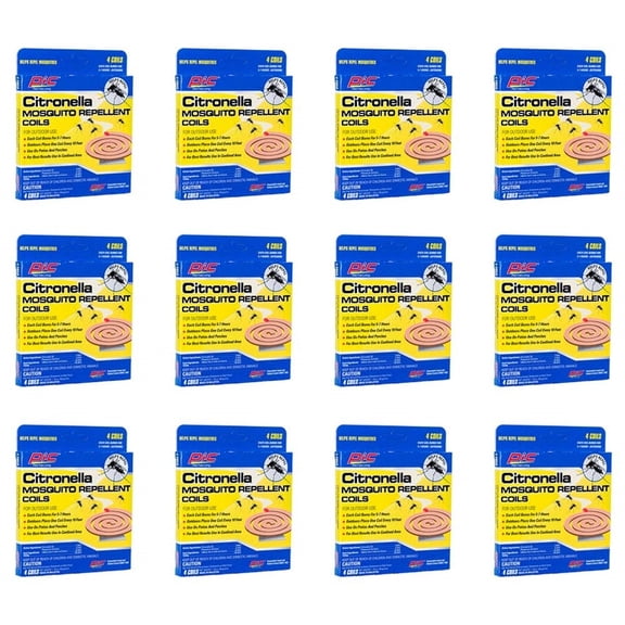 PIC Citronella Mosquito Repellent Coils, 12 Packs of 4