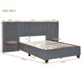thumbnail image 3 of Full Size Platform Bed with Big Headboard, Velvet Upholstered Bed Frame with Wood Slat Support for Boys Girls AdultsBedroom Furniture, No Box Spring Needed, Easy Assembly, Gray, 3 of 7