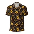 thumbnail image 2 of Daiia Sunflowers Leaves Pattern Men’s Polo Shirts,Solid Deck Shirt,Classic Fit, Breathable Cotton Polo for Casual and Sport Wear-4X-Large, 2 of 7