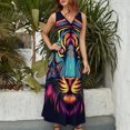 thumbnail image 4 of Tiger Animal Graffiti Pattern Design Sleeveless Dress Summer Clothes for Women Women's Clothing 2025, 4 of 7