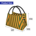 thumbnail image 3 of Orange Green Stripe Lunch Tote Bag Trendy Lightweight Reusable Stylish Bento Box For Adult, 3 of 7