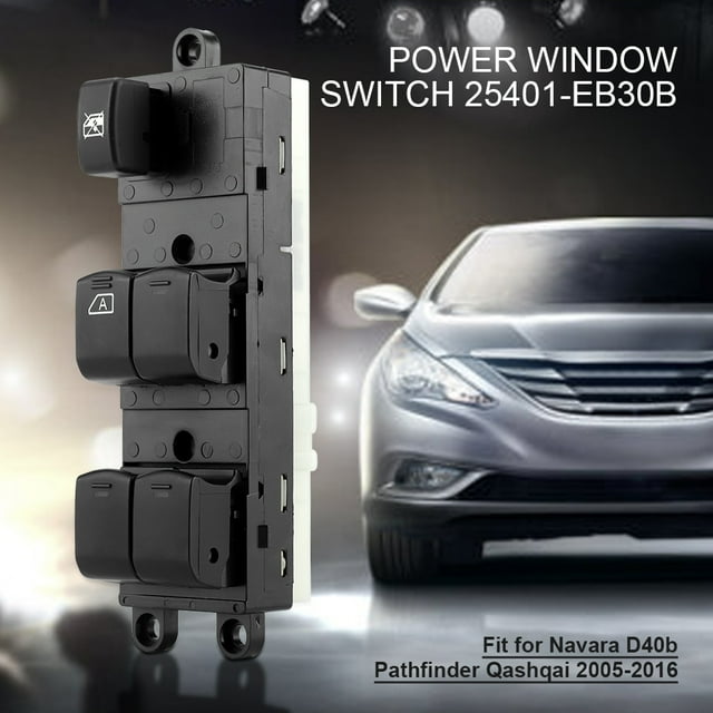 Leylor Interruptor de Ventana Principal - Interruptor de Ventana Principal de energía eléctrica para Navara D40b Pathfinder Qashqai 2005-2016 25401-EB30B