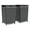 Black, variant on Furniture of America Azur Aluminum Patio Trash Cans in Gray (Set of 2)