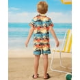 thumbnail image 6 of ZOEREA Toddler Baby Boy Clothes Hawaiian Outfit Shorts Sets Printed Button Down Shirt and Shorts Summer Beach Clothes 1-5T, 6 of 9