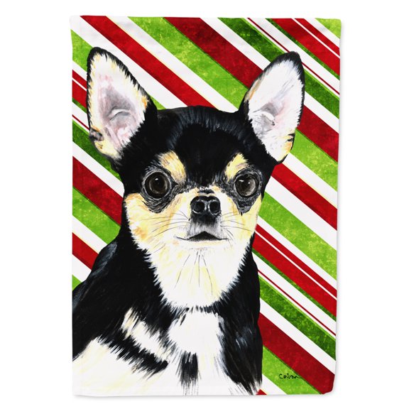 Carolines Treasures SC9359-FLAG-PARENT Chihuahua Candy Cane Holiday Christmas Flag  multicolor