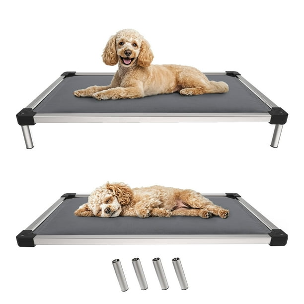 Cama para perros FXW TitanNest, a prueba de masticaciones, acolchada elevada, 36 cm, gris