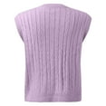 thumbnail image 5 of Lisingtool Tank Tops for Women Women Casual Print Sleeveless V Neck Ribbed Knit Split Pullover Sweater Vest Blouse Purple Promotion Sale, 5 of 5