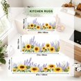 thumbnail image 2 of Watercolor Sunflowers Lavenders Kitchen Rug Set, Non-Skid Flannel Floor Mat, Extra Long Sink Runner, Soft Bathroom Mat Holiday Decor, 2 of 10