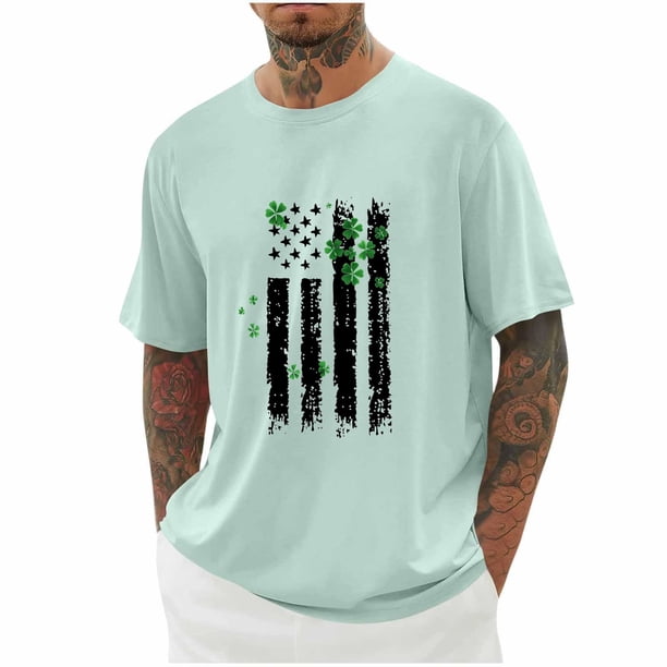Camisetas de Manga Larga para Hombre Algodón Impresión Cuello Redondo Blusas de Moda Casual