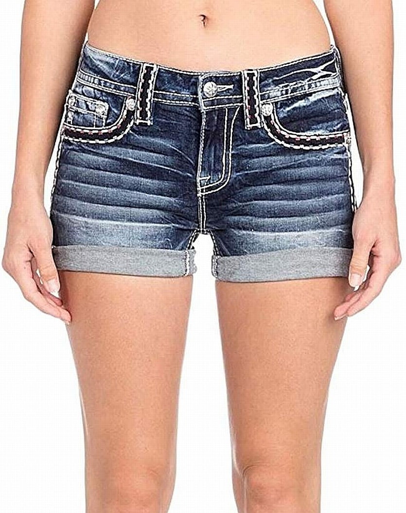 Miss Me Womens Shorts Denim Cuffed 