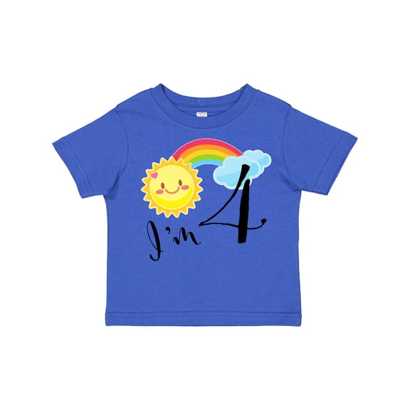Inktastic I'm 4 Fourth Birthday Sun Rainbow Boys or Girls Toddler T-Shirt