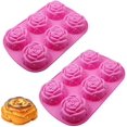 thumbnail image 1 of Moldes de silicona con forma de flor de rosa, molde de silicona 3D de 2 piezas, moldes de jabón de silicona con flores, moldes con forma de flor de silicona, para hacer puddi de ge, 1 of 5