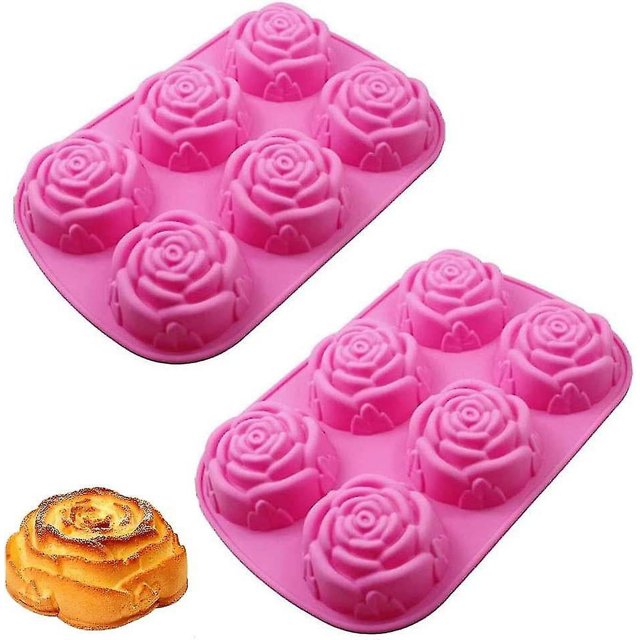 Moldes de silicona con forma de flor de rosa, molde de silicona 3D de 2 piezas, moldes de jabón de silicona con flores, moldes con forma de flor de silicona, para hacer puddi de ge