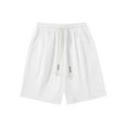 thumbnail image 6 of Men's Casual Waffle Knit Sweat Shorts Summer Beach Vacation Bermuda Short Pants, 7" Inseam Moisture Wicking Drawstring Elastic Waist Lounge Shorts Big & Tall, 6 of 6