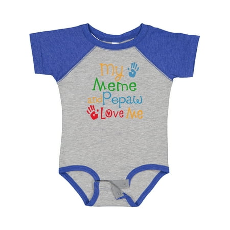 

Inktastic Meme and Pepaw Love Me Gift Baby Boy or Baby Girl Bodysuit