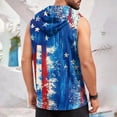 thumbnail image 7 of GrmtClth Men's Usa Flag Hooded Tank Tops Patriotic 1776-2026 Summer Gym Hoodies Sleeveless Comfy Muscle Shirts Athletic Bodybuilding Clothing Blue XL, 7 of 7