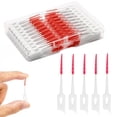 thumbnail image 1 of Cepillos interdentales ACSKD, palillos de hilo dental, 200 unidades, rojos, 1 of 6