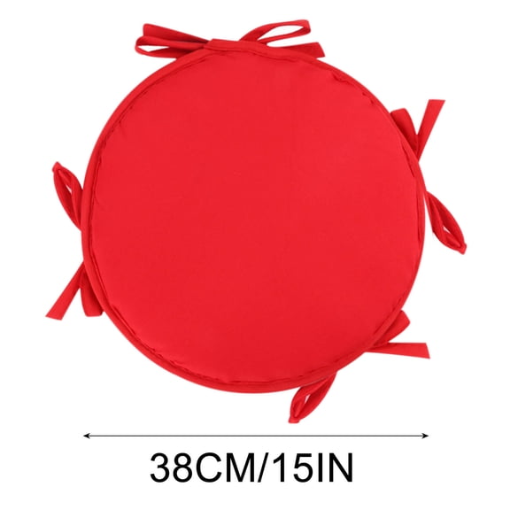 CuiLiyq Round Chair Cushions, 1 Pack 15" Indoor Outdoor Seat Pad with Ties, Garden Patio Home Seat Cushion, Soft Round Dining Kitchen Chair Pad Bar Stool Pad, 15 Inch, Red