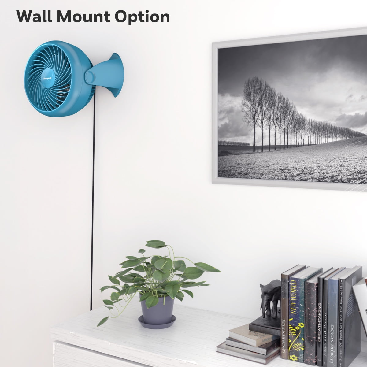 Honeywell Air Circulator Electric Whole Room Table Fan, Steel Blue, 3 Speeds