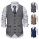 thumbnail image 5 of Chaleco de traje vintage para hombre con bolsillos tridimensionales y botonadura sencilla, 5 of 6