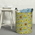thumbnail image 7 of KLL Sage Green With Sunflowers Waterproof Foldable Laundry Hamper Bucket with Handles for Storage Bin,Kids Room,Home Organizer (Medium ), 7 of 7