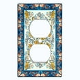 thumbnail image 2 of Metal Light Switch Plate Cover Yellow Blue Mandala Flower Heart Tile Pattern TIL034, 2 of 13