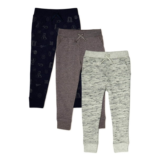 Garanimals Baby and Toddler Boy French Terry Jogger Pants, 3Pack, Sizes 12M5T