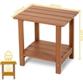 thumbnail image 4 of Nalone 2-Tier Outdoor Side Table, HDPE All Weather Adirondack Patio End Table, Outside End Table for Indoor Living Room Bedroom Porch Backyard, Teak, 4 of 7