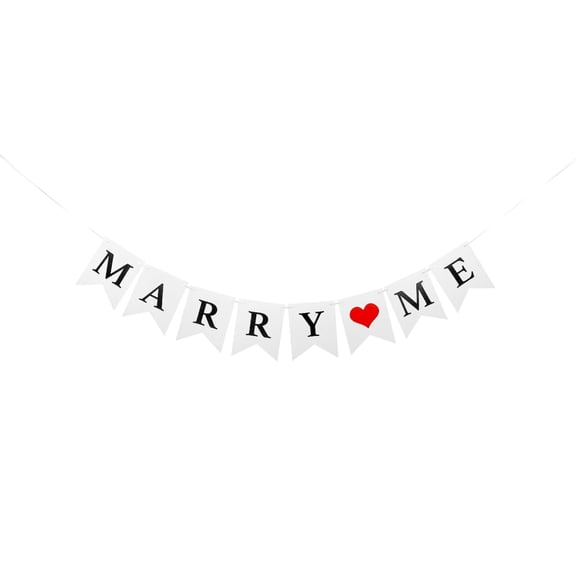 Cardstock Banners Marry Wedding Banner Set for Wedding Receptions Valentine's Day Photo Props Decorations(Need to install)