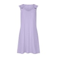 thumbnail image 3 of Meichang Eyelet Dresses for Women O Ring Shoulder Scoop Neck Dresses Solid Sleeveless Mini Dresses Dressy Casual Flowy Beach Dresses Purple S, 3 of 5