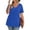 Blue, variant on Womens Plus Size Summer Tops Short Sleeve Flowy V Neck Shirts Stylish Loose Pleated Tunic Tops Vacation Tops,Brown XL