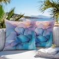 thumbnail image 5 of Waterproof Throw Pillow Covers Set of 2, 18x18 Inch Marble Blue Purple Decorative Pillowcases Outdoor Pillow Slip Cushion Covers Set for Couch Tent Modern Art Ink Painting, 5 of 7