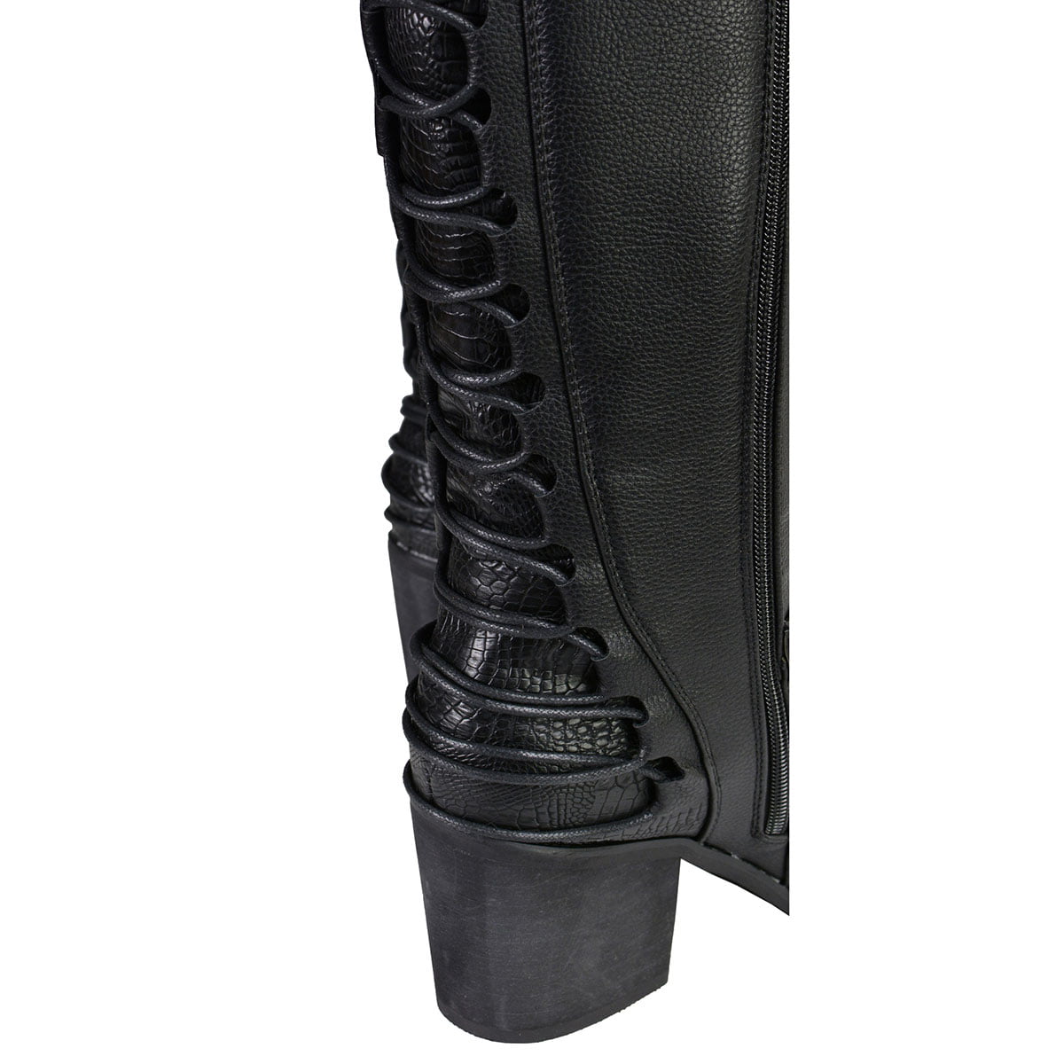 Black, 6 Milwaukee Performance Womens Back End Laced Riding Boot