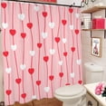 thumbnail image 4 of Valentines Day Shower Curtain, 72"X72" Pink Heart Shower Curtain, Valentine Bathroom Decor, Valentines Day Bathroom Set with Hooks, Cortinas de Baño de San Valentin, 4 of 5