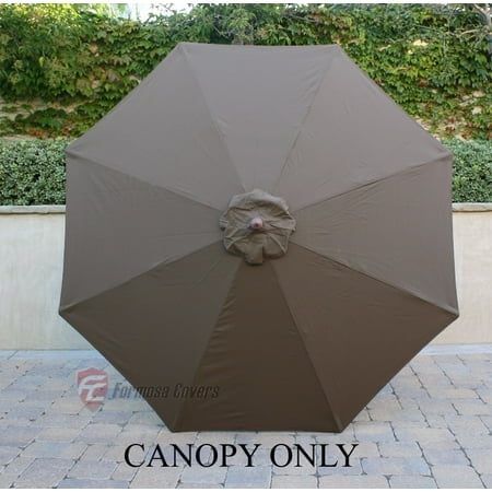 Formosa Covers 9ft Umbrella Replacement Canopy 8 Ribs in Cocoa (Canopy Only)