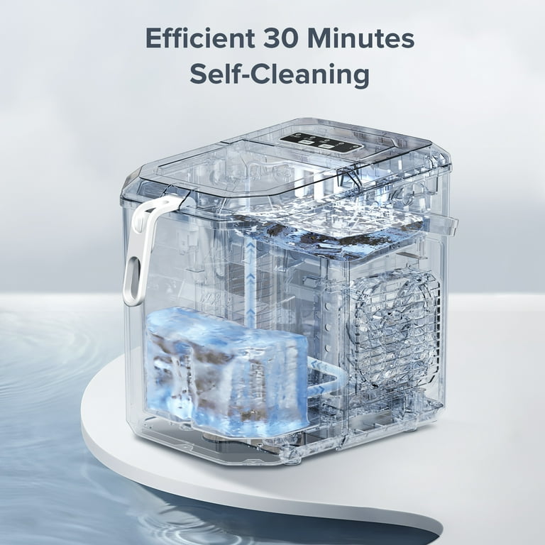 Litake Nugget Ice Maker Countertop with Soft Chewable Ice, Rapid Ice Making in 6-8min, 33lbs/24H, Auto-Cleaning,Food-Grade Internal Plastic,Water